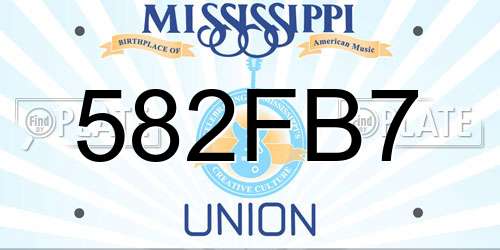 582FB7 Mississippi License Plate