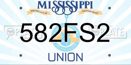 582FS2 Mississippi License Plate