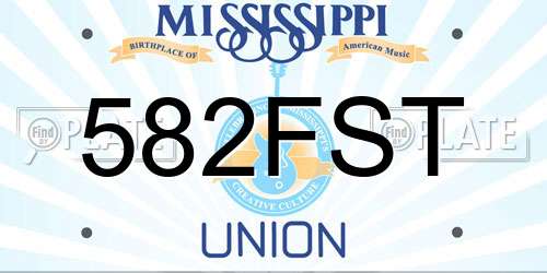 582FST Mississippi License Plate