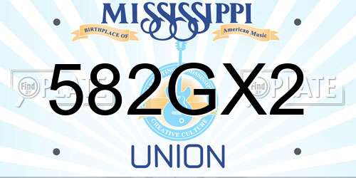 582GX2 Mississippi License Plate