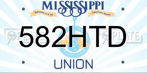 582HTD Mississippi License Plate