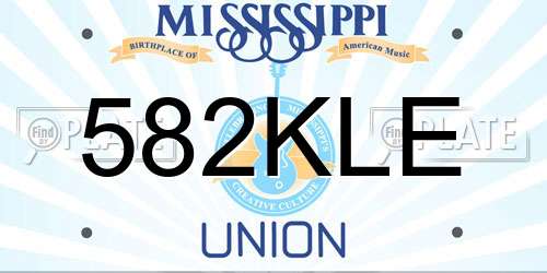 582KLE Mississippi License Plate