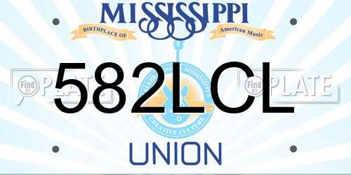 582LCL Mississippi License Plate