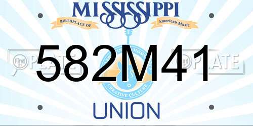 582M41 Mississippi License Plate
