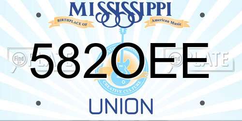 582OEE Mississippi License Plate