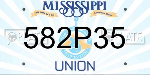 582P35 Mississippi License Plate
