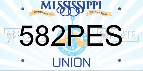 582PES Mississippi License Plate