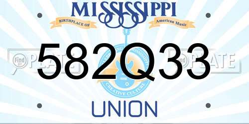 582Q33 Mississippi License Plate