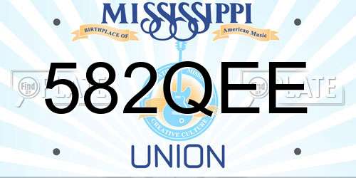 582QEE Mississippi License Plate