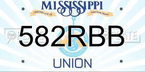 582RBB Mississippi License Plate