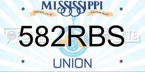 582RBS Mississippi License Plate