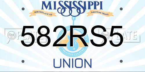 582RS5 Mississippi License Plate