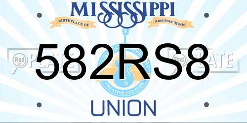 582RS8 Mississippi License Plate