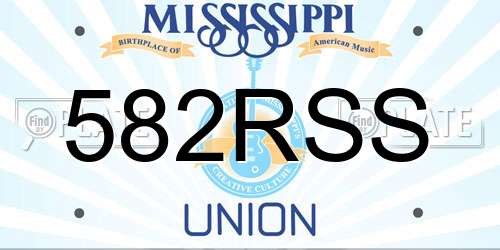 582RSS Mississippi License Plate