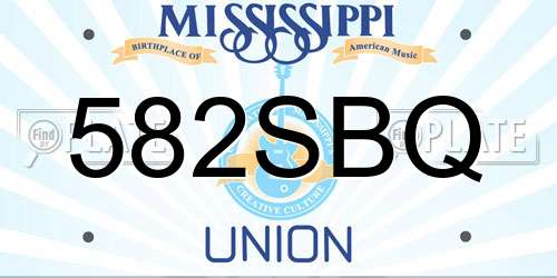 582SBQ Mississippi License Plate