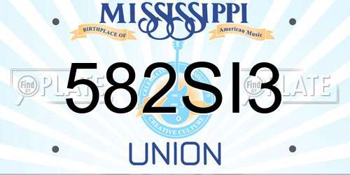 582SI3 Mississippi License Plate