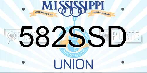 582SSD Mississippi License Plate