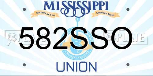 582SSO Mississippi License Plate