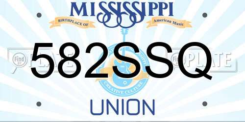 582SSQ Mississippi License Plate