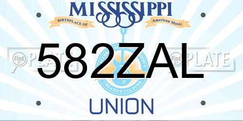 582ZAL Mississippi License Plate