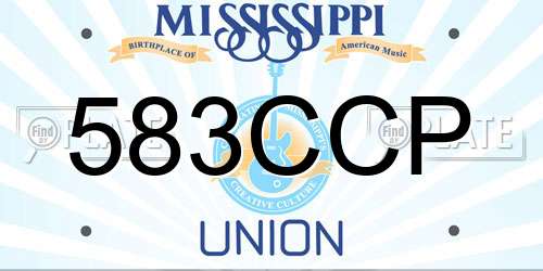 583CCP Mississippi License Plate