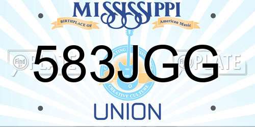 583JGG Mississippi License Plate
