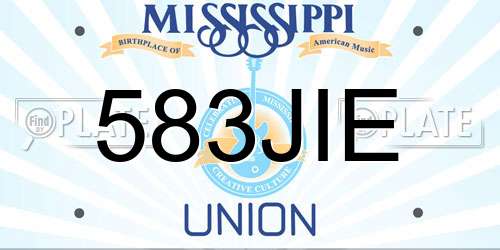 583JIE Mississippi License Plate