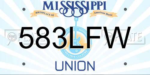 583LFW Mississippi License Plate