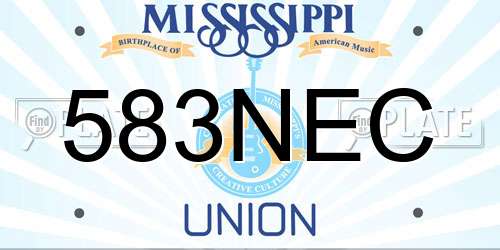 583NEC Mississippi License Plate