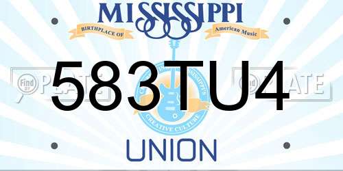 583TU4 Mississippi License Plate