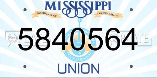 5840564 Mississippi License Plate