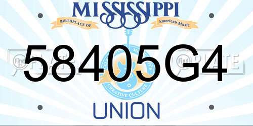 58405G4 Mississippi License Plate