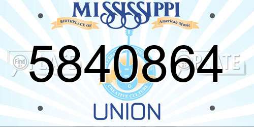 5840864 Mississippi License Plate