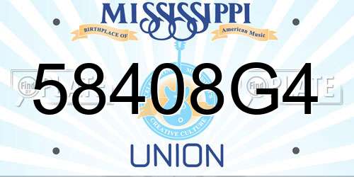 58408G4 Mississippi License Plate