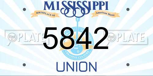 5842 Mississippi License Plate