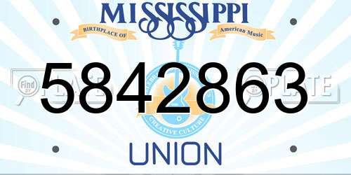 5842863 Mississippi License Plate