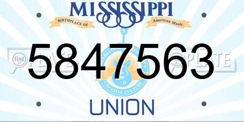 5847563 Mississippi License Plate