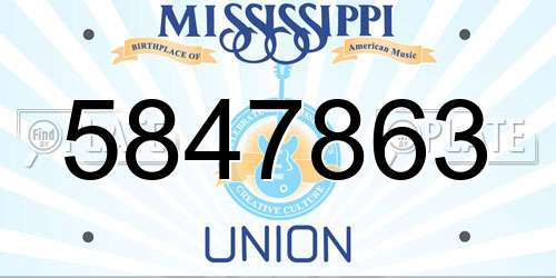 5847863 Mississippi License Plate