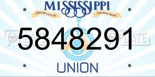 5848291 Mississippi License Plate