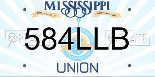 584LLB Mississippi License Plate