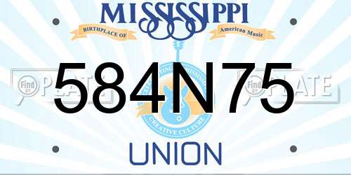 584N75 Mississippi License Plate