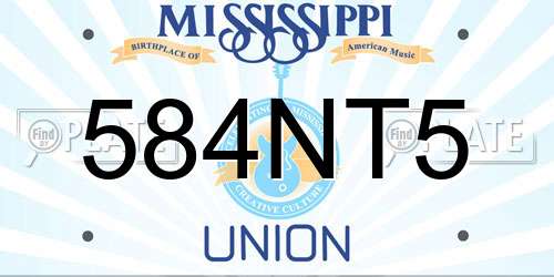 584NT5 Mississippi License Plate