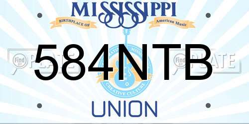 584NTB Mississippi License Plate