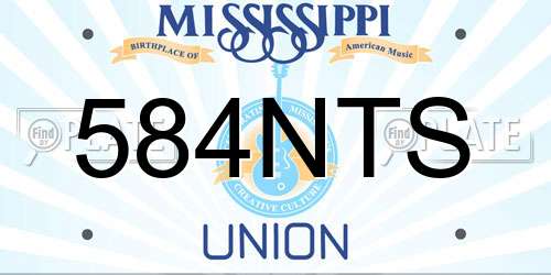 584NTS Mississippi License Plate