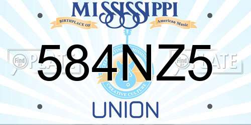 584NZ5 Mississippi License Plate