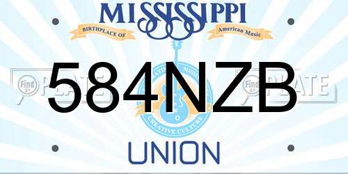 584NZB Mississippi License Plate