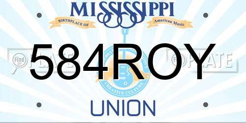 584ROY Mississippi License Plate