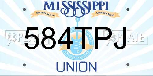 584TPJ Mississippi License Plate