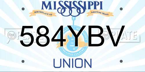 584YBV Mississippi License Plate