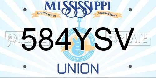 584YSV Mississippi License Plate